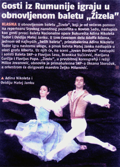Adina Tudor invitata Opera Novi Sad